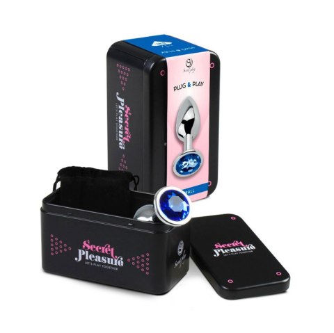 BLUE JEWELLED METAL BUTT PLUG