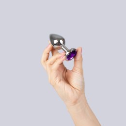 PURPLE JEWELLED METAL BUTT PLUG