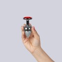 RED JEWELLED METAL BUTT PLUG