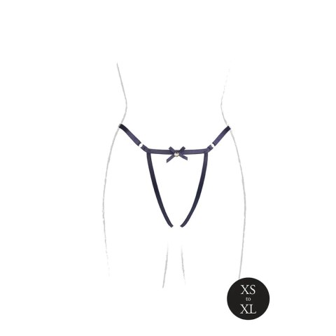 Aime - Brief with Open Crotch and Buttock, Adjustable Slider and Golden Details - One Size Aime - Brief with Open Crotch and Buttock, Adjustable Slider and Golden Details - One Size