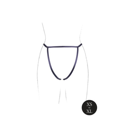 Aime - Brief with Open Crotch and Buttock, Adjustable Slider and Golden Details - One Size Aime - Brief with Open Crotch and Buttock, Adjustable Slider and Golden Details - One Size