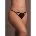 Julie - Elastic Mesh Thong with Open Crotch , Adjustable Sliders and Golden Details - Plus Size