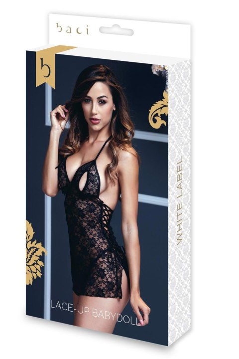 LACE BABYDOLL 1PC, BLACK