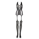 Lace Suspender Bodystocking - One Size
