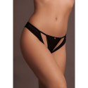 Milou - Elastic Mesh Brief with Open Crotch and Golden Details - One Size