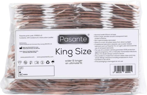 Pasante King Size Condoms Bulk Packs 144 pcs Pasante King Size Condoms Bulk Packs 144 pcs