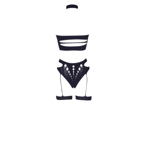 Ananke XII - Three Piece with Choker, Bandeau Top and Pantie with Garters - One Size Ananke XII - Three Piece with Choker, Bandeau Top and Pantie with Garters - One Size