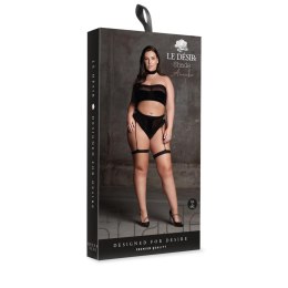 Ananke XII - Three Piece with Choker, Bandeau Top and Pantie with Garters - Plus Size