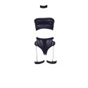 Ananke XII - Three Piece with Choker, Bandeau Top and Pantie with Garters - Plus Size Ananke XII - Three Piece with Choker, Bandeau Top and Pantie with Garters - Plus Size