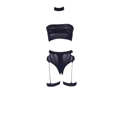 Ananke XII - Three Piece with Choker, Bandeau Top and Pantie with Garters - Plus Size Ananke XII - Three Piece with Choker, Bandeau Top and Pantie with Garters - Plus Size