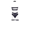 Ananke XII - Three Piece with Choker, Bandeau Top and Pantie with Garters - Plus Size Ananke XII - Three Piece with Choker, Bandeau Top and Pantie with Garters - Plus Size