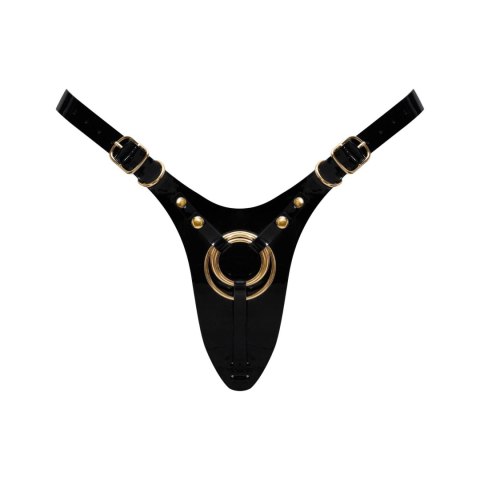 LEATHERETTE HARNESS FABULOUS - ONE SIZE - BLACK GLOSSY LEATHERETTE HARNESS FABULOUS - ONE SIZE - BLACK GLOSSY