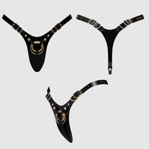 LEATHERETTE HARNESS FABULOUS - ONE SIZE - BLACK GLOSSY LEATHERETTE HARNESS FABULOUS - ONE SIZE - BLACK GLOSSY