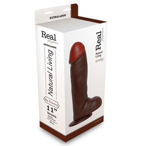 Dildo-REALISTIC DILDO REAL RAPTURE BROWN 11" Dildo-REALISTIC DILDO REAL RAPTURE BROWN 11"