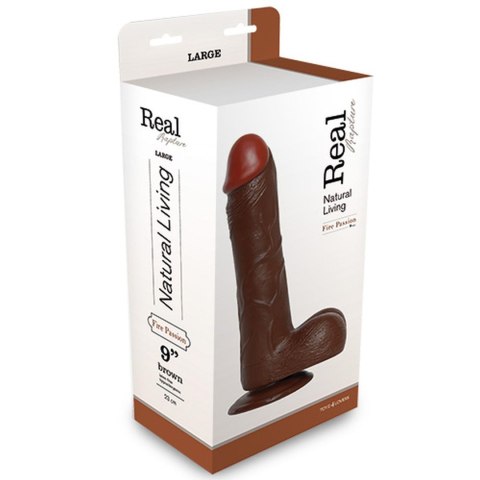 Dildo-REALISTIC DILDO REAL RAPTURE BROWN 9" Dildo-REALISTIC DILDO REAL RAPTURE BROWN 9"