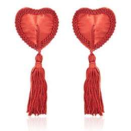 Bielizna-Heart Nipples Tassels RED