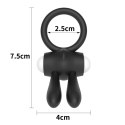 Power Clit Silicone Cockring Black Power Clit Silicone Cockring Black
