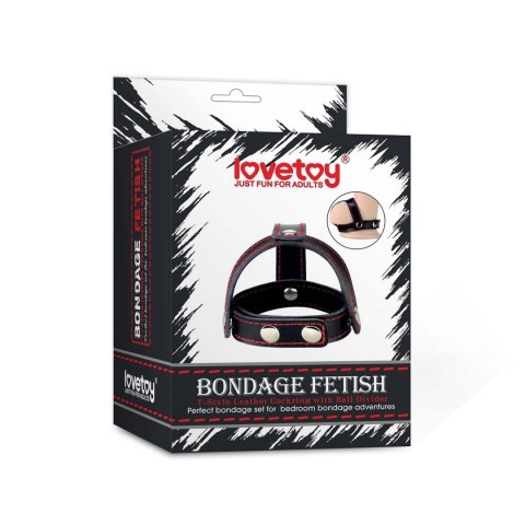 Bondage Fetish TStyle Leather Cockring With Ball Divider Bondage Fetish TStyle Leather Cockring With Ball Divider