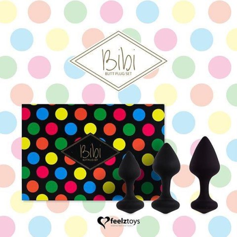 FeelzToys - Bibi Butt Plug Set 3 pcs Black FeelzToys - Bibi Butt Plug Set 3 pcs Black