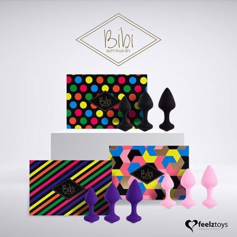 FeelzToys - Bibi Butt Plug Set 3 pcs Black FeelzToys - Bibi Butt Plug Set 3 pcs Black