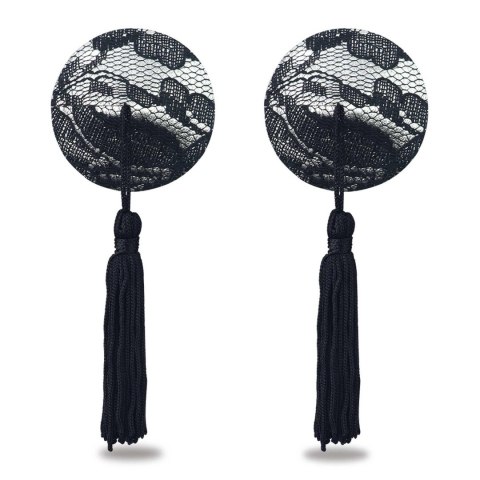 Reusable Black Lace Round Tassel Nipple Pasties Reusable Black Lace Round Tassel Nipple Pasties