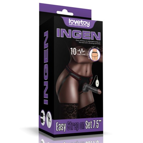 Vibrating Easy Strapon Set 7.5'' Black Vibrating Easy Strapon Set 7.5'' Black
