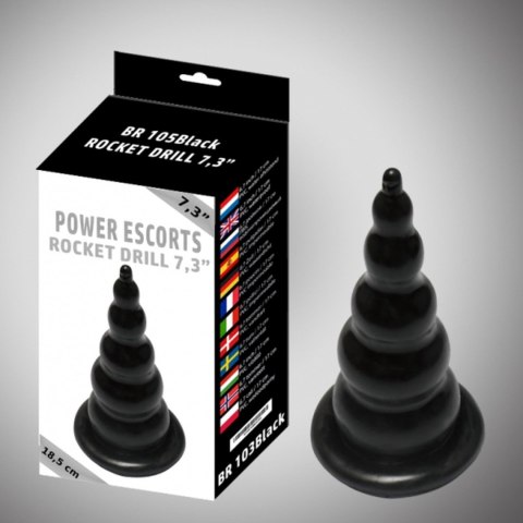 Rocket drill 7,3 inch black large anal plug 7,3 inch / 18,5 cm Rocket drill 7,3 inch black large anal plug 7,3 inch / 18,5 cm