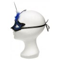 Maska-Venetian Mask Dark Blue with Dark Blue Stone and Feather Maska-Venetian Mask Dark Blue with Dark Blue Stone and Feather