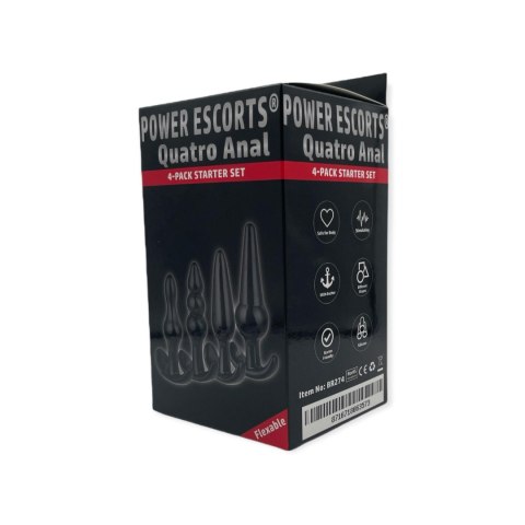 Plug-Quatro Anal Plugs Starter Set- 4-Pack Black Plug-Quatro Anal Plugs Starter Set- 4-Pack Black