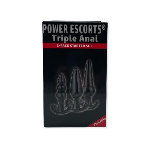 Plug-Triple Anal Plugs Starter Set- 3-Pack Anal Plugs Black Plug-Triple Anal Plugs Starter Set- 3-Pack Anal Plugs Black