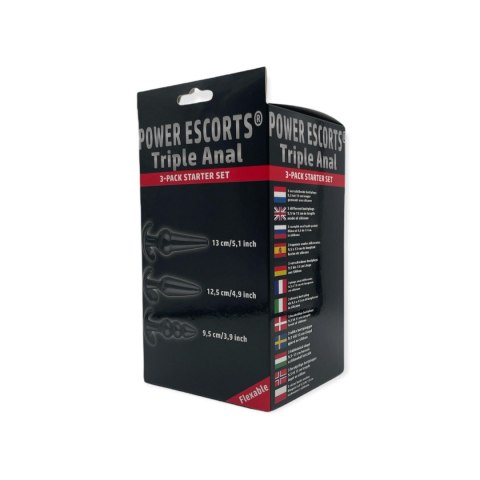 Plug-Triple Anal Plugs Starter Set- 3-Pack Anal Plugs Black Plug-Triple Anal Plugs Starter Set- 3-Pack Anal Plugs Black