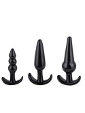 Plug-Triple Anal Plugs Starter Set- 3-Pack Anal Plugs Black Plug-Triple Anal Plugs Starter Set- 3-Pack Anal Plugs Black