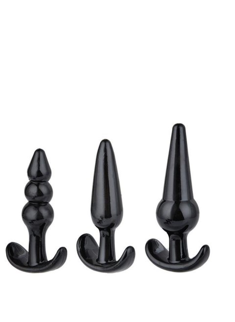 Plug-Triple Anal Plugs Starter Set- 3-Pack Anal Plugs Black Plug-Triple Anal Plugs Starter Set- 3-Pack Anal Plugs Black