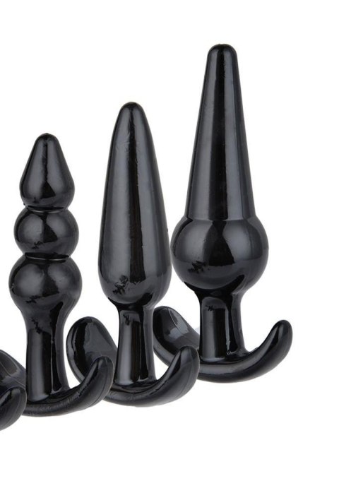 Plug-Triple Anal Plugs Starter Set- 3-Pack Anal Plugs Black Plug-Triple Anal Plugs Starter Set- 3-Pack Anal Plugs Black