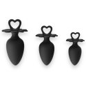 Power Escorts - Heart Plug Anal Starter 3-Pack - S, M & L - Black - quality Silicone - Colour box Power Escorts - Heart Plug Anal Starter 3-Pack - S, M & L - Black - quality Silicone - Colour box