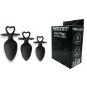 Power Escorts - Heart Plug Anal Starter 3-Pack - S, M & L - Black - quality Silicone - Colour box Power Escorts - Heart Plug Anal Starter 3-Pack - S, M & L - Black - quality Silicone - Colour box