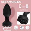 Power Escorts - Princess Plug - Remote Rose Design Plug - USB Rechargeable - 10 Functions - Black Power Escorts - Princess Plug - Remote Rose Design Plug - USB Rechargeable - 10 Functions - Black