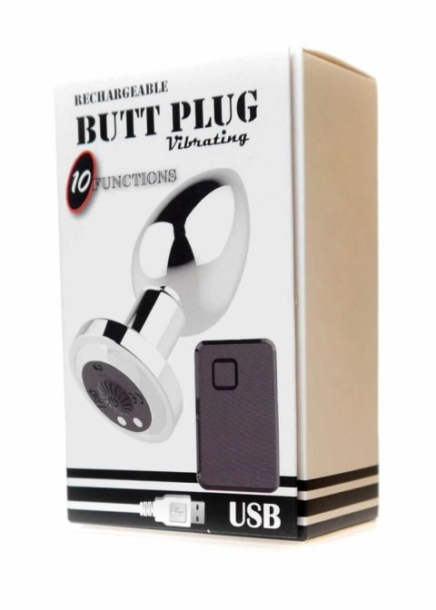 Stymulator-Rechargeable Butt Plug Vibrator USB 10 Functions - Silver Stymulator-Rechargeable Butt Plug Vibrator USB 10 Functions - Silver