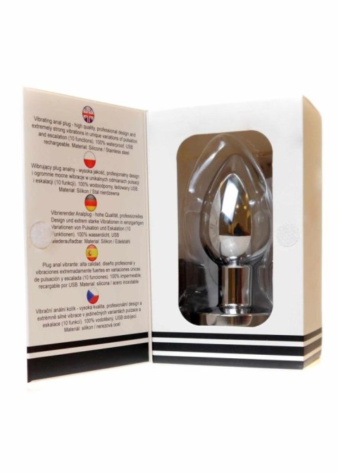 Stymulator-Rechargeable Butt Plug Vibrator USB 10 Functions - Silver Stymulator-Rechargeable Butt Plug Vibrator USB 10 Functions - Silver