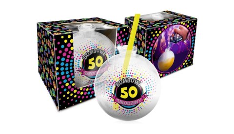 Urodzinowa - szklanka bombka 400ml. - Bombowa 50-tka Urodzinowa - szklanka bombka 400ml. - Bombowa 50-tka
