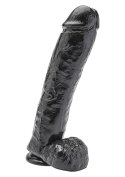 Dildo 11 inch with Balls Black Dildo 11 inch with Balls Black