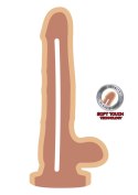 Dual Density Dildo 8inch Balls Light skin tone Dual Density Dildo 8inch Balls Light skin tone